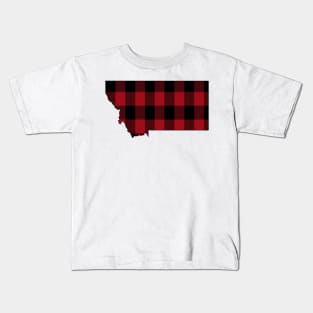 Montana Dressed in Red Plaid Kids T-Shirt